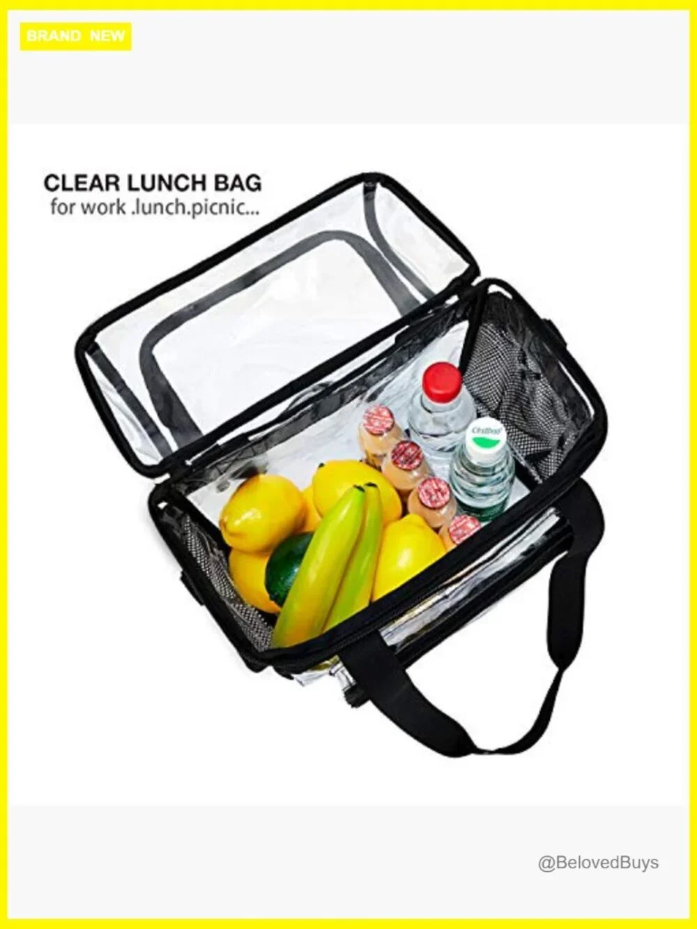 Clear Lunch Bag Heavy-Duty Tote Stadium Approved Large Work to Go